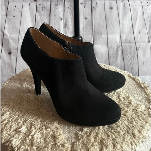 Merona Shoes Black Microsuede Booties Poshmark